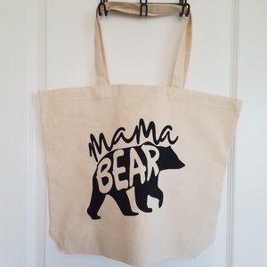 Mama Bear Large Canvas Tote Bag